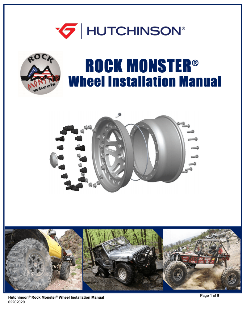 Hutchinson Rock Monster Wheel Installation Manual