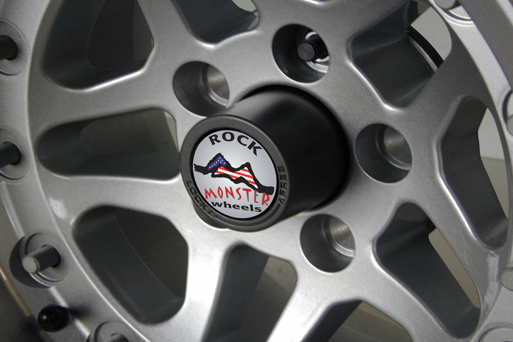 Rock monster logo on wheel hub